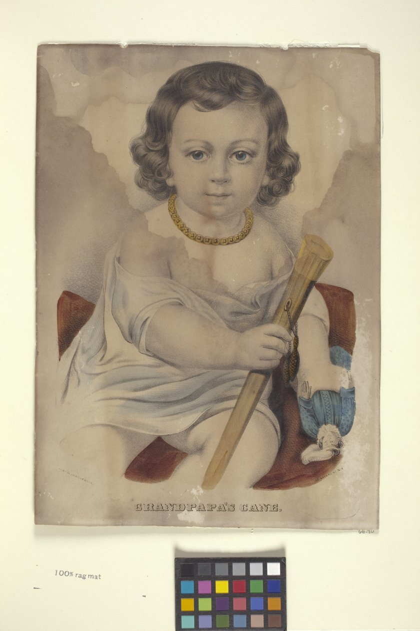 爷爷的拐杖（手绘石版画） 作者 N. 和 Ives JM (1824 95) 库里尔