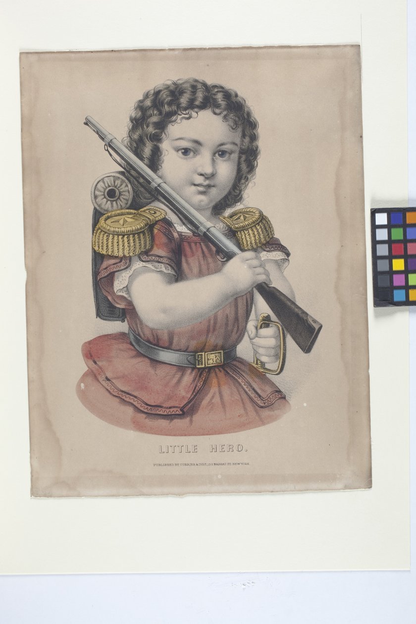 小英雄》（手绘石版画） 作者 N. 和 Ives JM (1824 95) 库里尔
