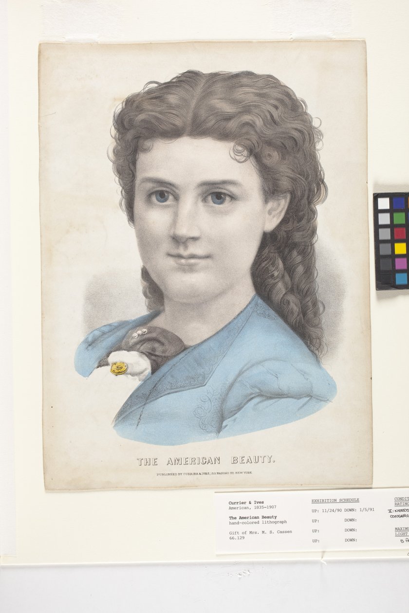 美国美人》（手绘彩色石版画） 作者 N. 和 Ives JM (1824 95) 库里尔
