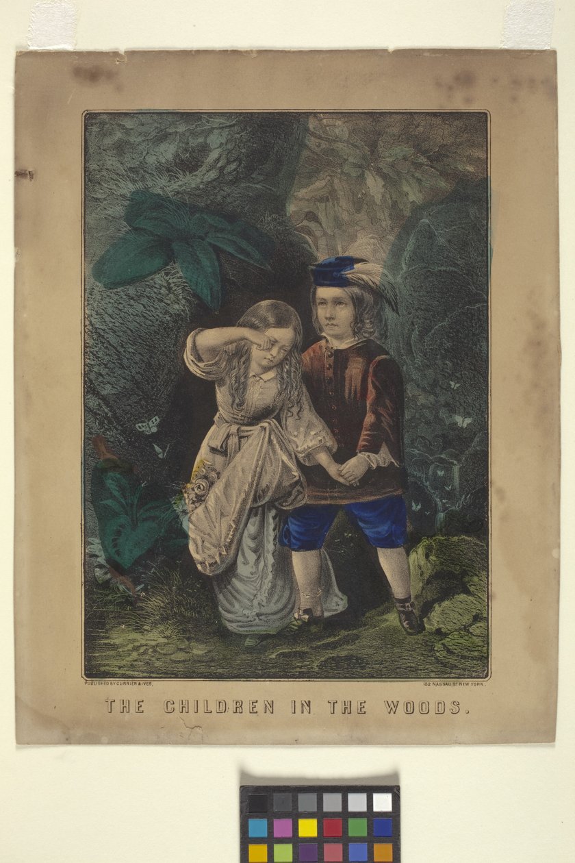 树林里的孩子（手绘石版画） 作者 N. 和 Ives JM (1824 95) 库里尔