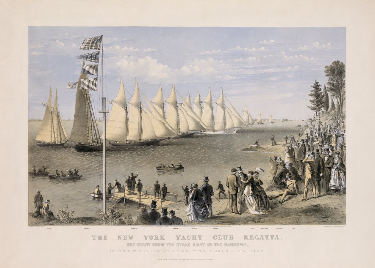 The New York Yacht Club Regatta 作者 库里尔和艾夫斯