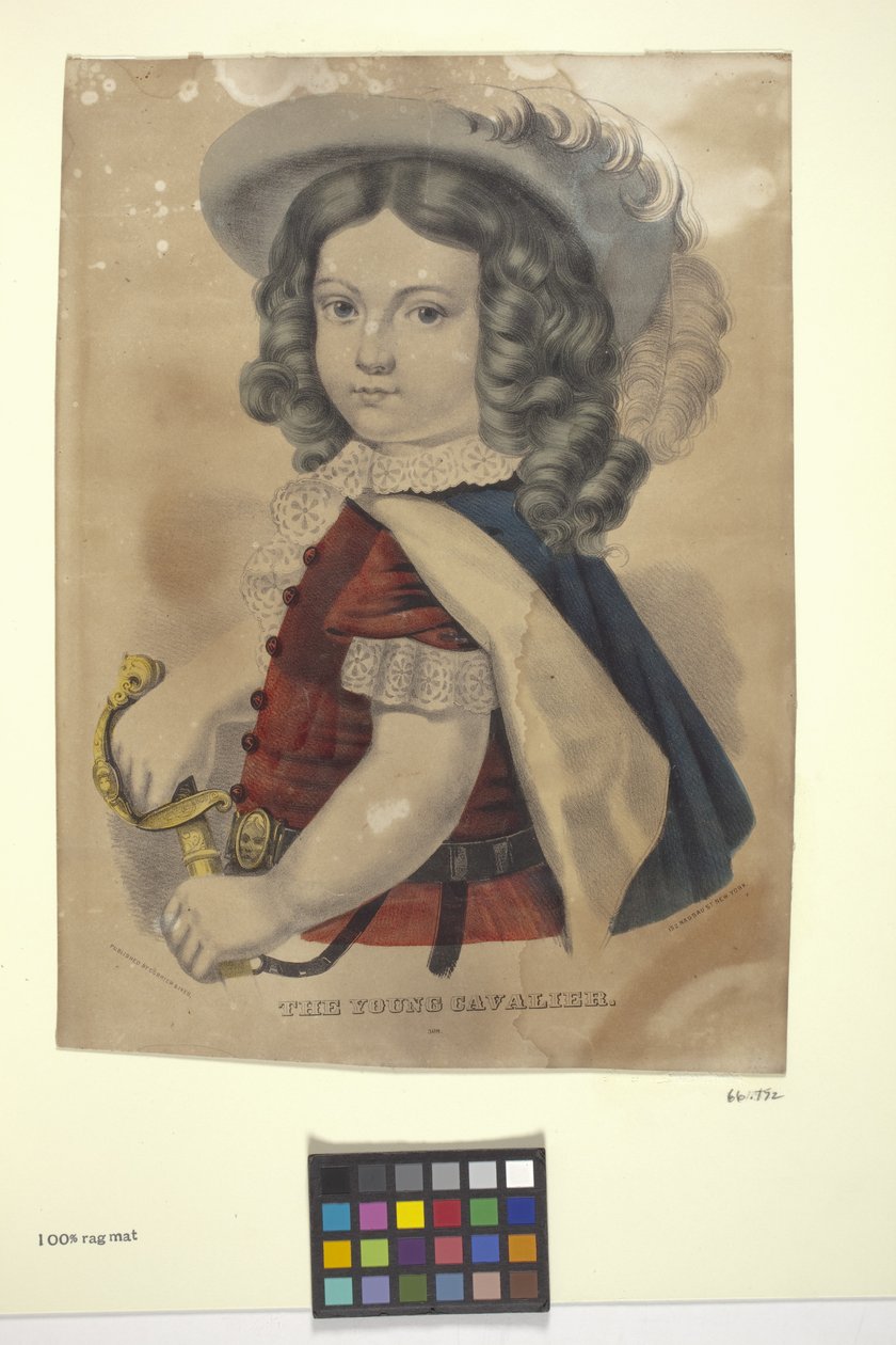 年轻的骑士》（手绘石版画） 作者 N. 和 Ives JM (1824 95) 库里尔