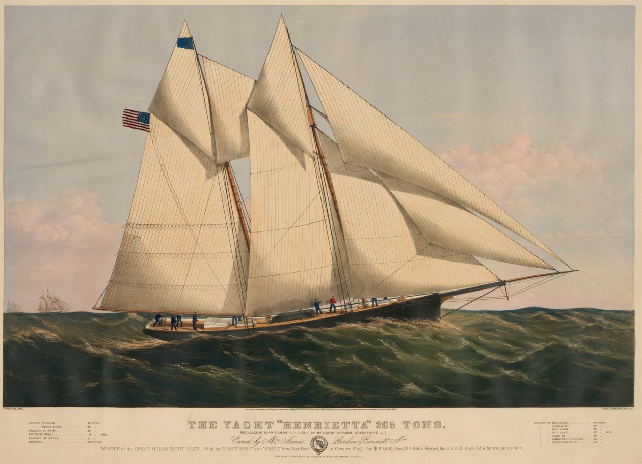 The yacht "Henrietta" 205 tons 作者 库里尔和艾夫斯