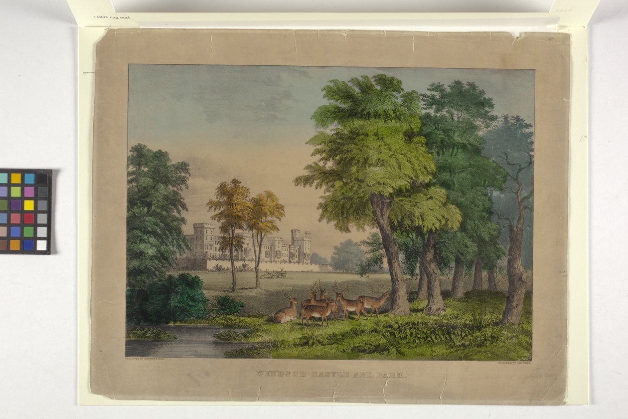 温莎城堡和公园（手绘石版画） 作者 N. 和 Ives JM (1824 95) 库里尔