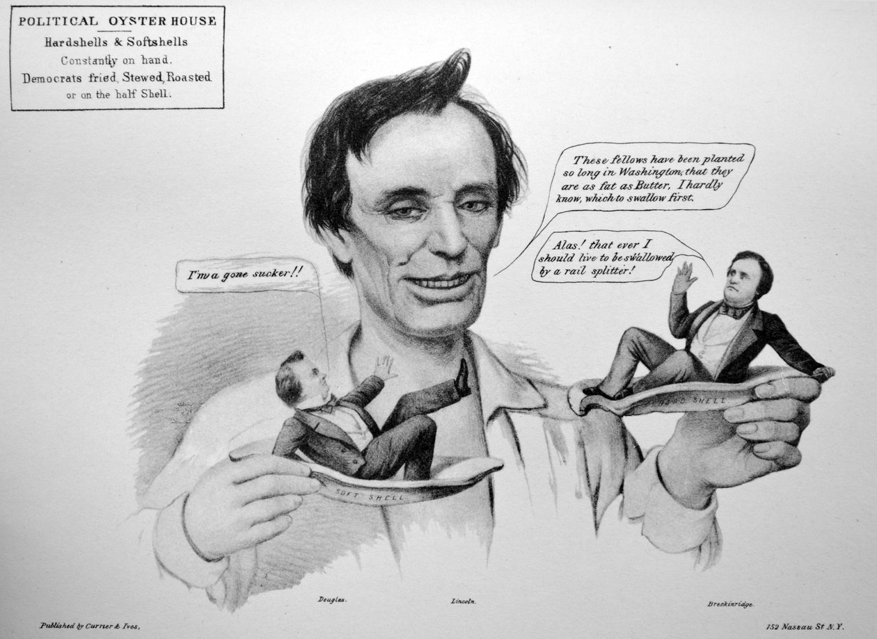 Currier＆Ives插图19世纪。诚实的安倍带他们在半壳上 作者 N. and Ives，JM库里尔