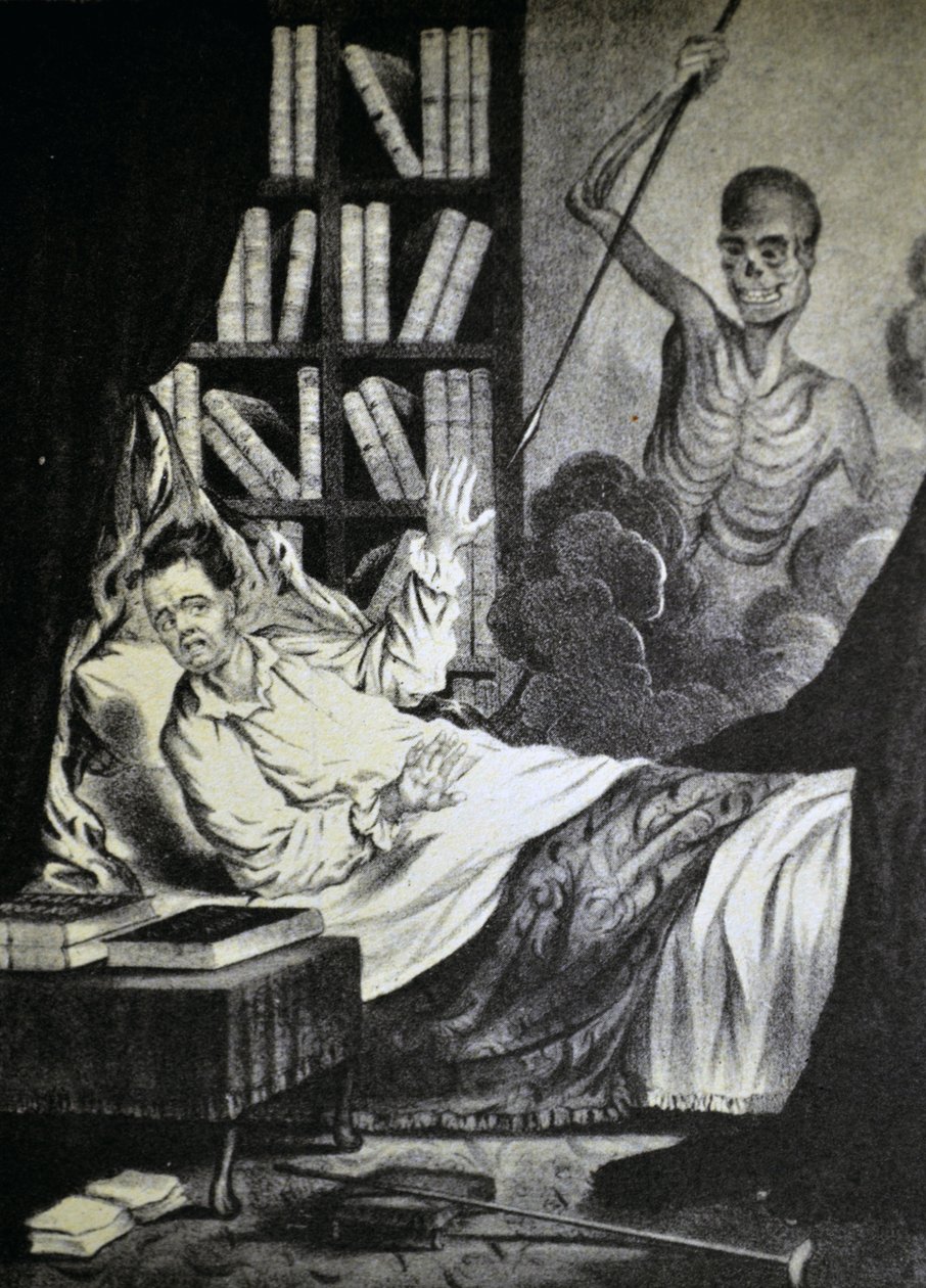 Currier＆Ives插图19世纪。死亡时刻的坏人 作者 N. and Ives，JM库里尔