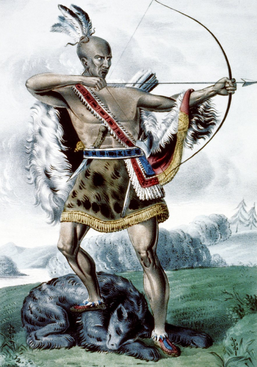 印第安猎人，1845年 作者 N. and Ives，JM库里尔