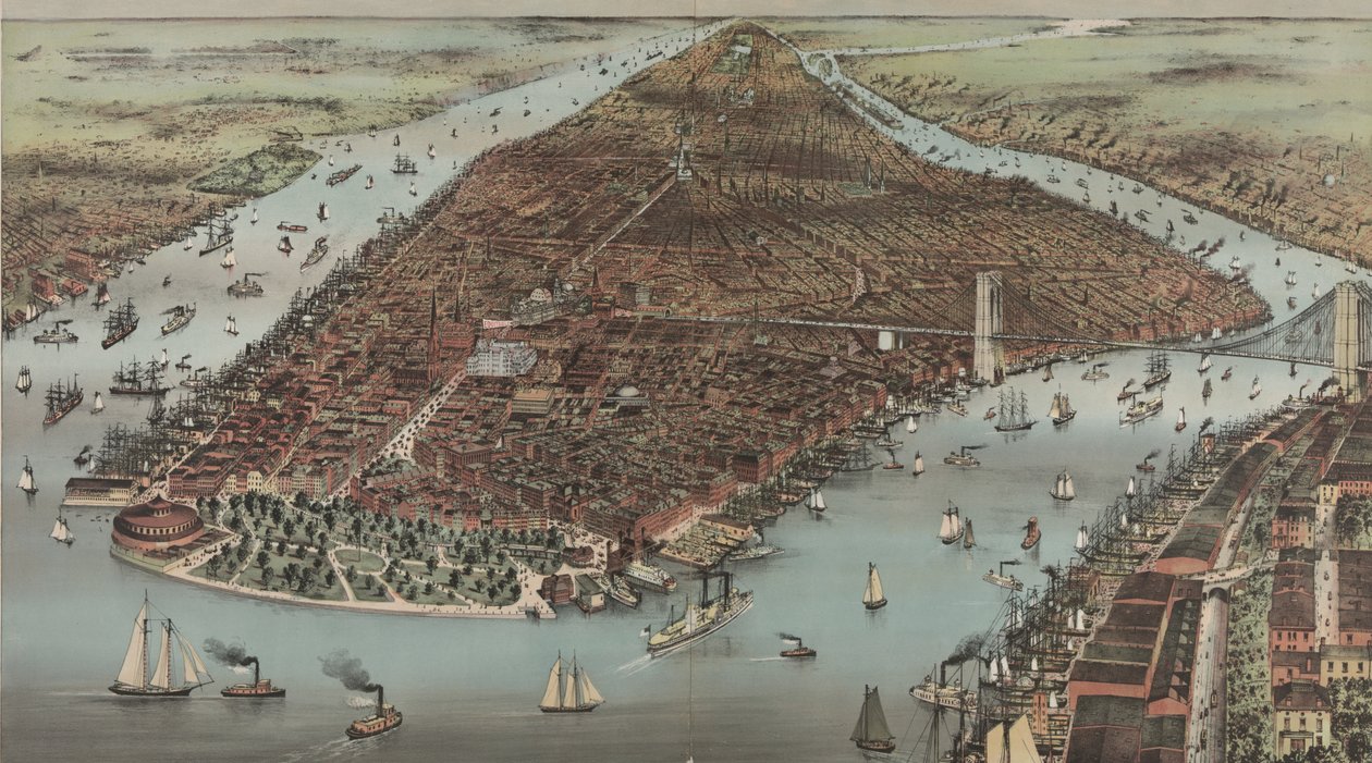 纽约市，1883年 作者 N. and Ives，JM库里尔