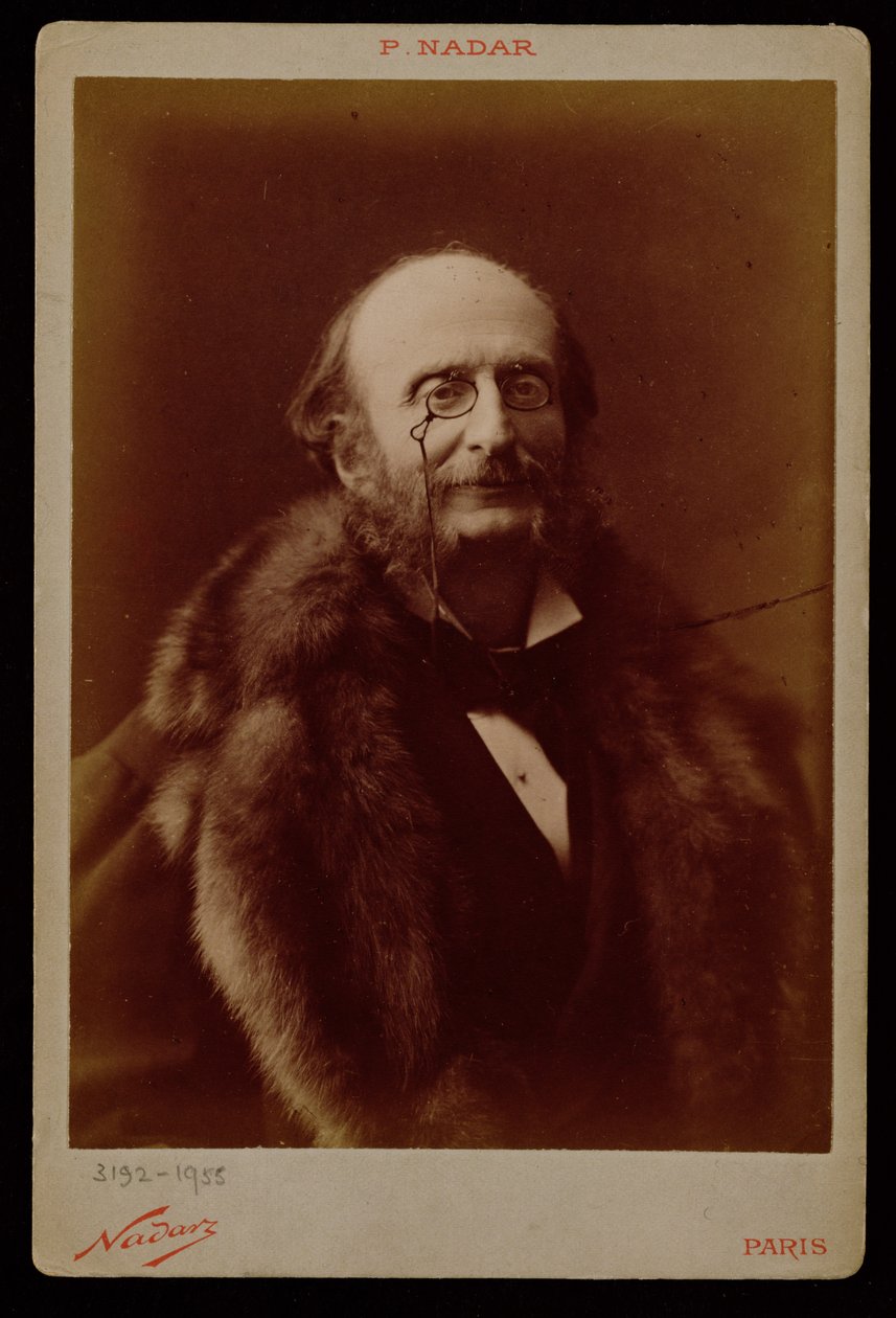 Jacques Offenbach（1819-80），德国作曲家，肖像照片 作者 纳达尔