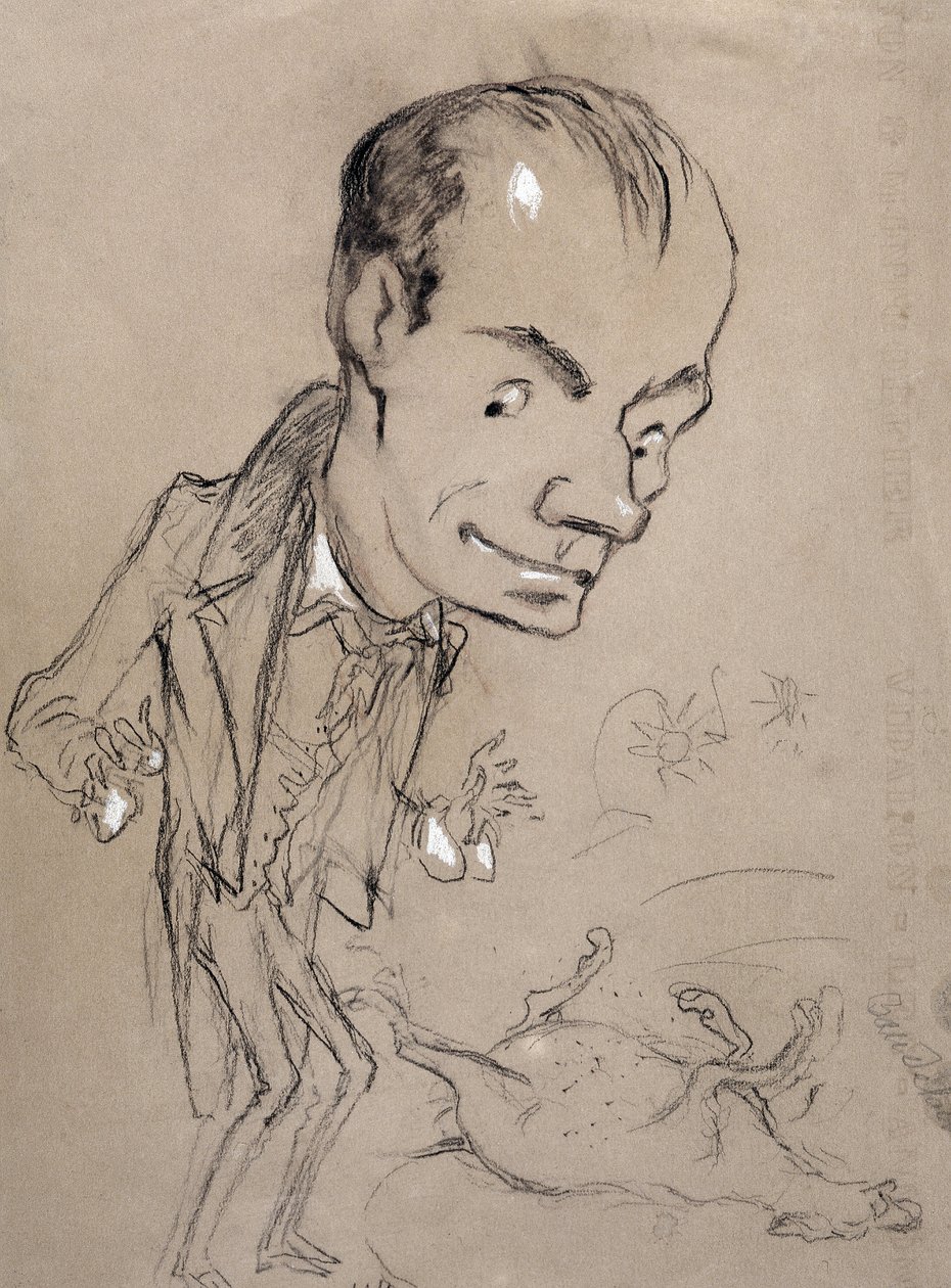Baudelaire astonishes in front of a dead horse and on his back. Representation of Charles Baudelaire poet francais (1821-1867) 作者 纳达尔