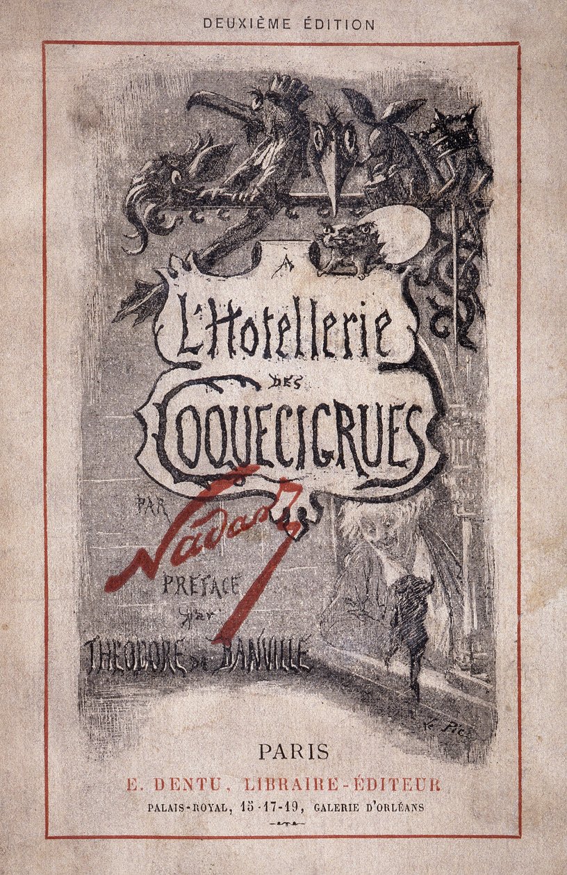 Book “The hotellerie des coquecicrues””. Pencil notes, preface by Theodore de Banville 作者 纳达尔