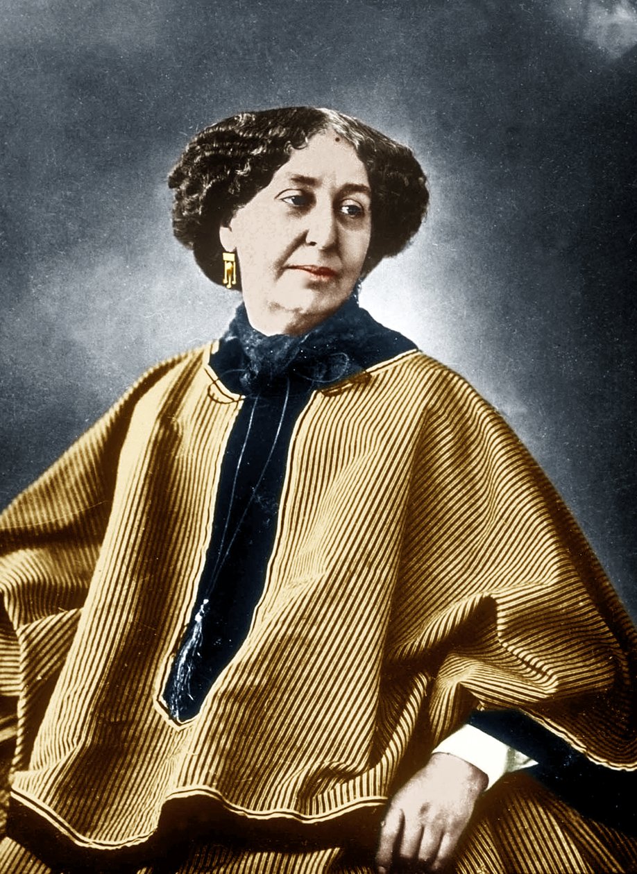 法国作家乔治-桑（Aurore Dupin 1804-1876）1864年，纳达尔的照片，彩色文件 作者 纳达尔