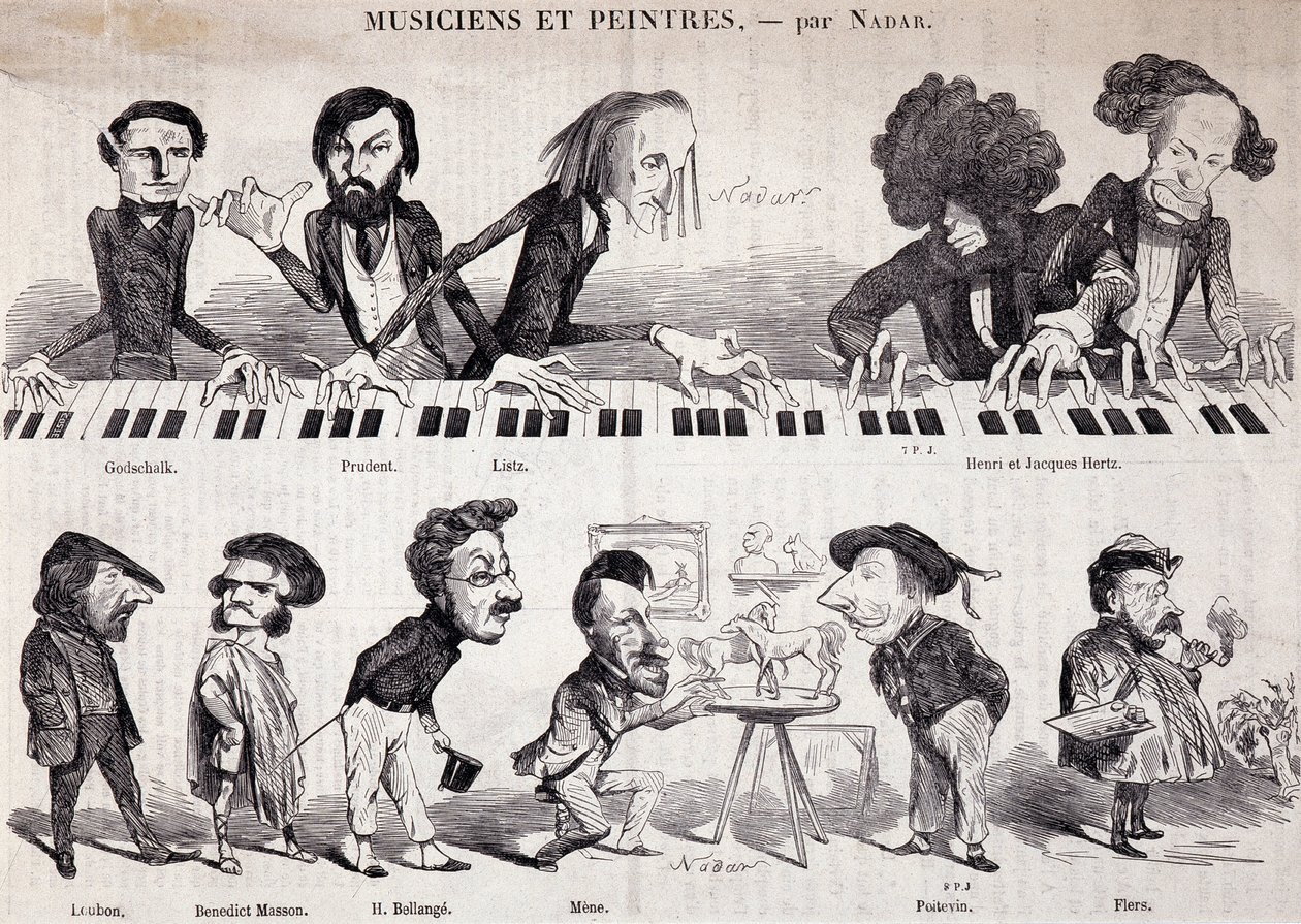 The series “” Musicians and Painters” from " Le Petit journal pour rire” 作者 纳达尔