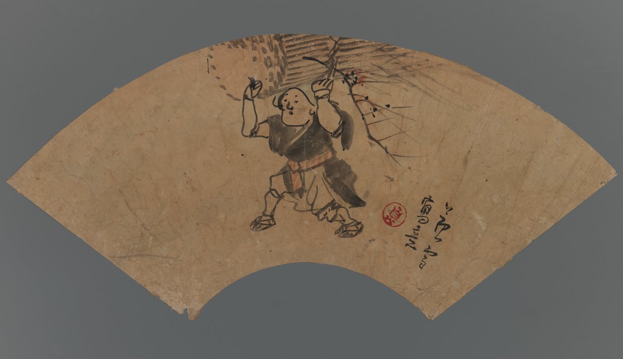 女人Brushwood Peddler（纸上的墨水和浅色） 作者 长泽玫瑰