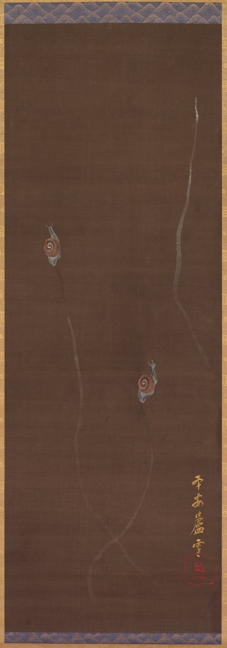 墙上的蜗牛，1700年代。 作者 长泽玫瑰
