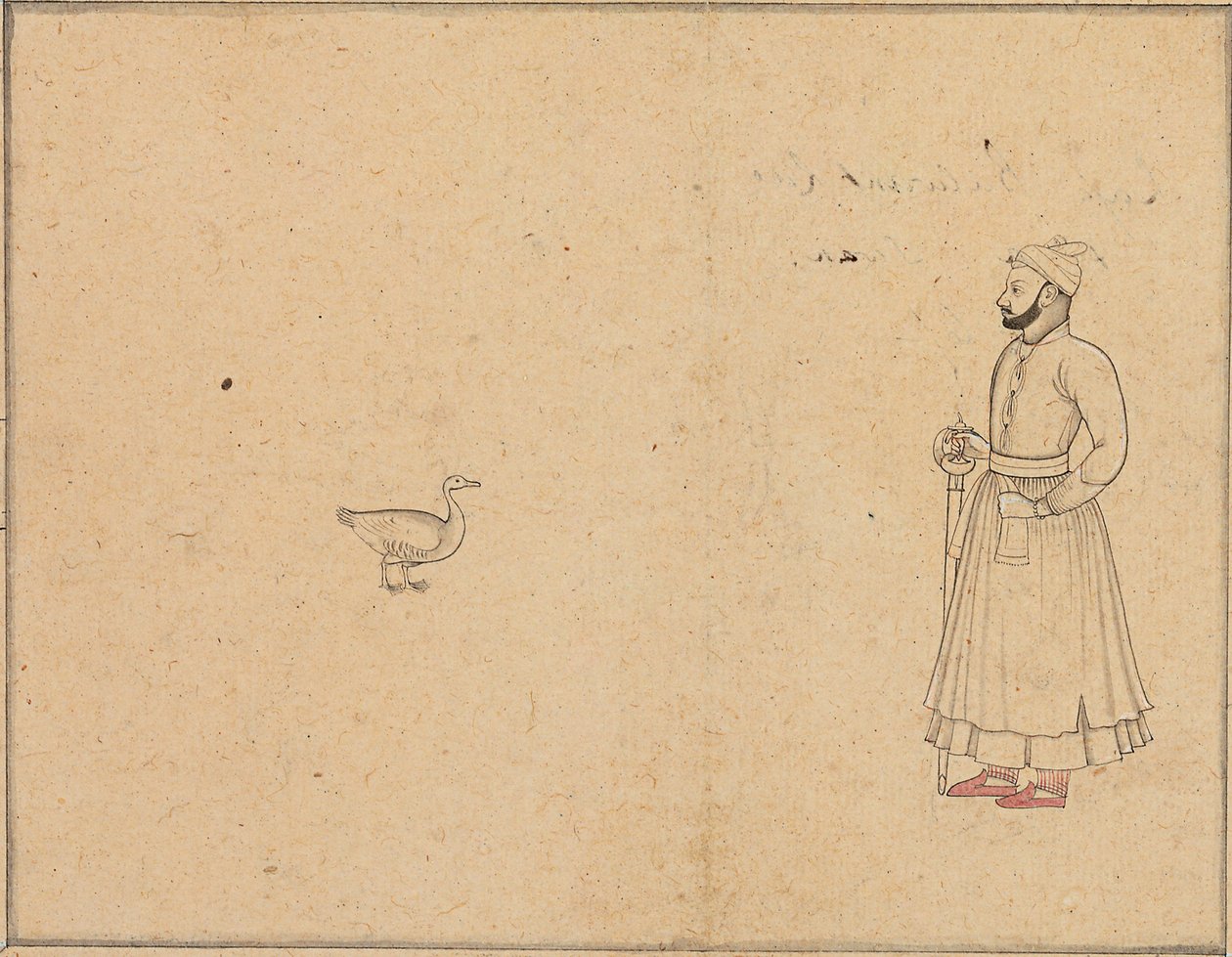 拉贾·巴尔旺德·德·辛格（Raja Balwant Dev Singh）和天鹅，约1750-55年 作者 纳因苏克
