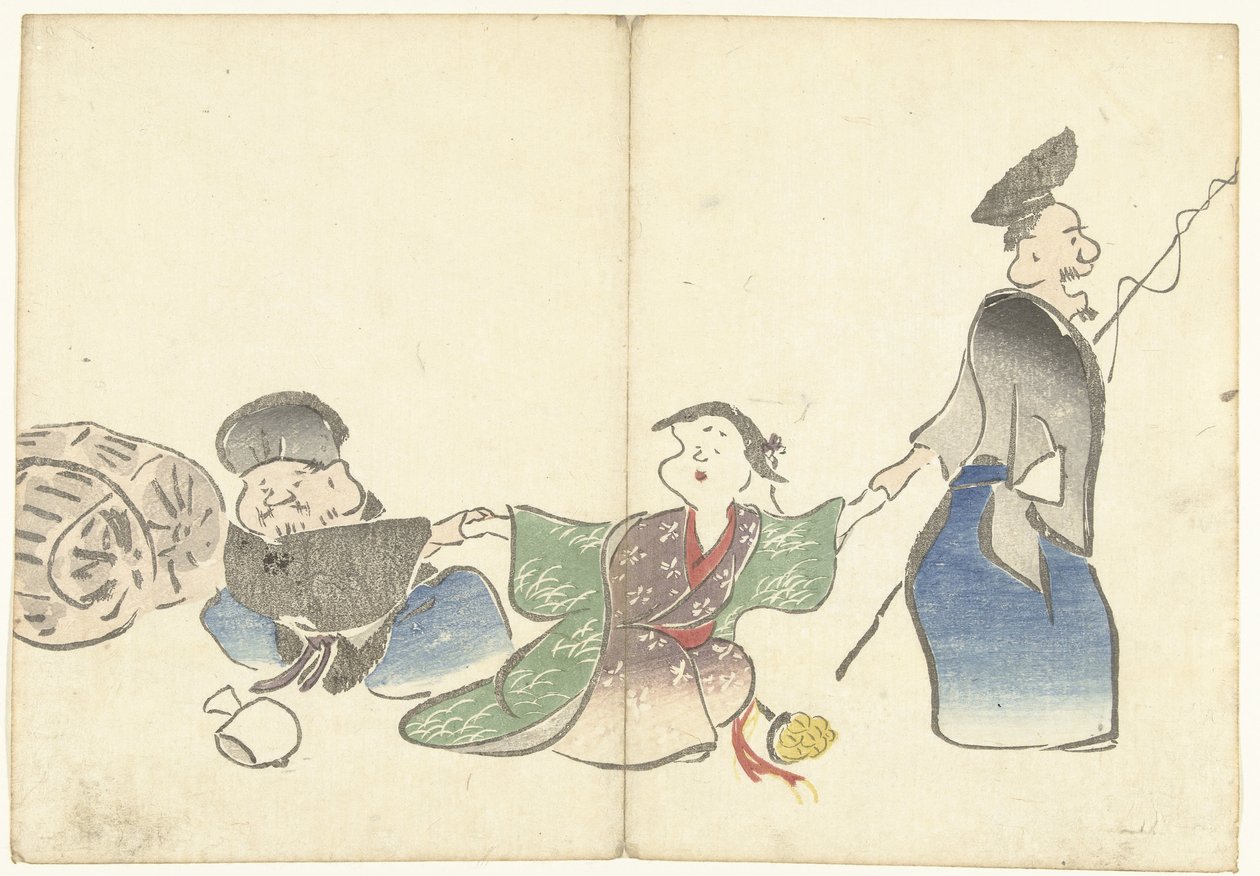 两位幸运之神和一位寺庙舞者
Korin（系列名称）的印刷画册
Korin gafu（系列名称） 作者 中村保中