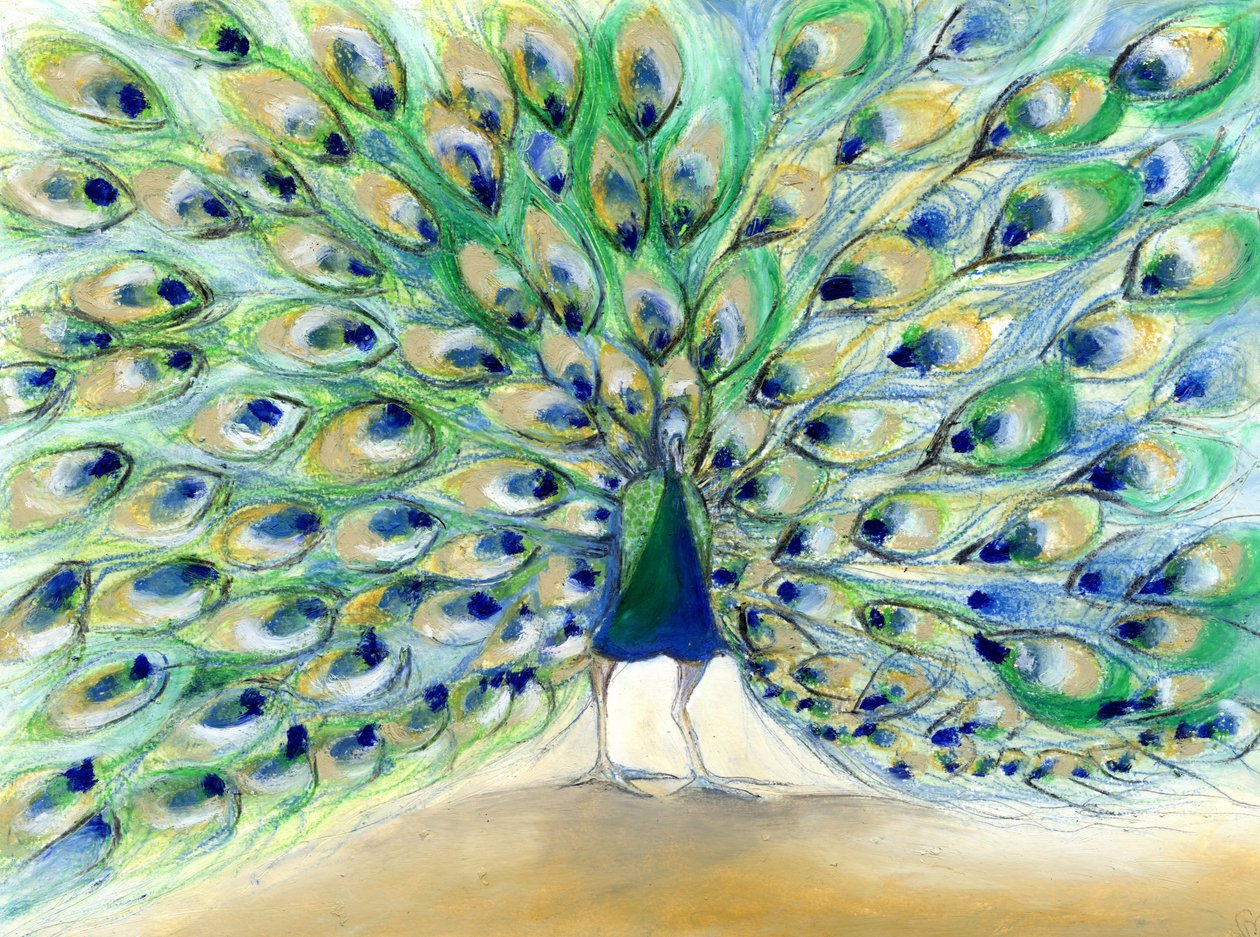 孔雀在圣地亚哥2，2013年，（油卡） 作者 南希·莫尼兹·查拉拉姆布斯