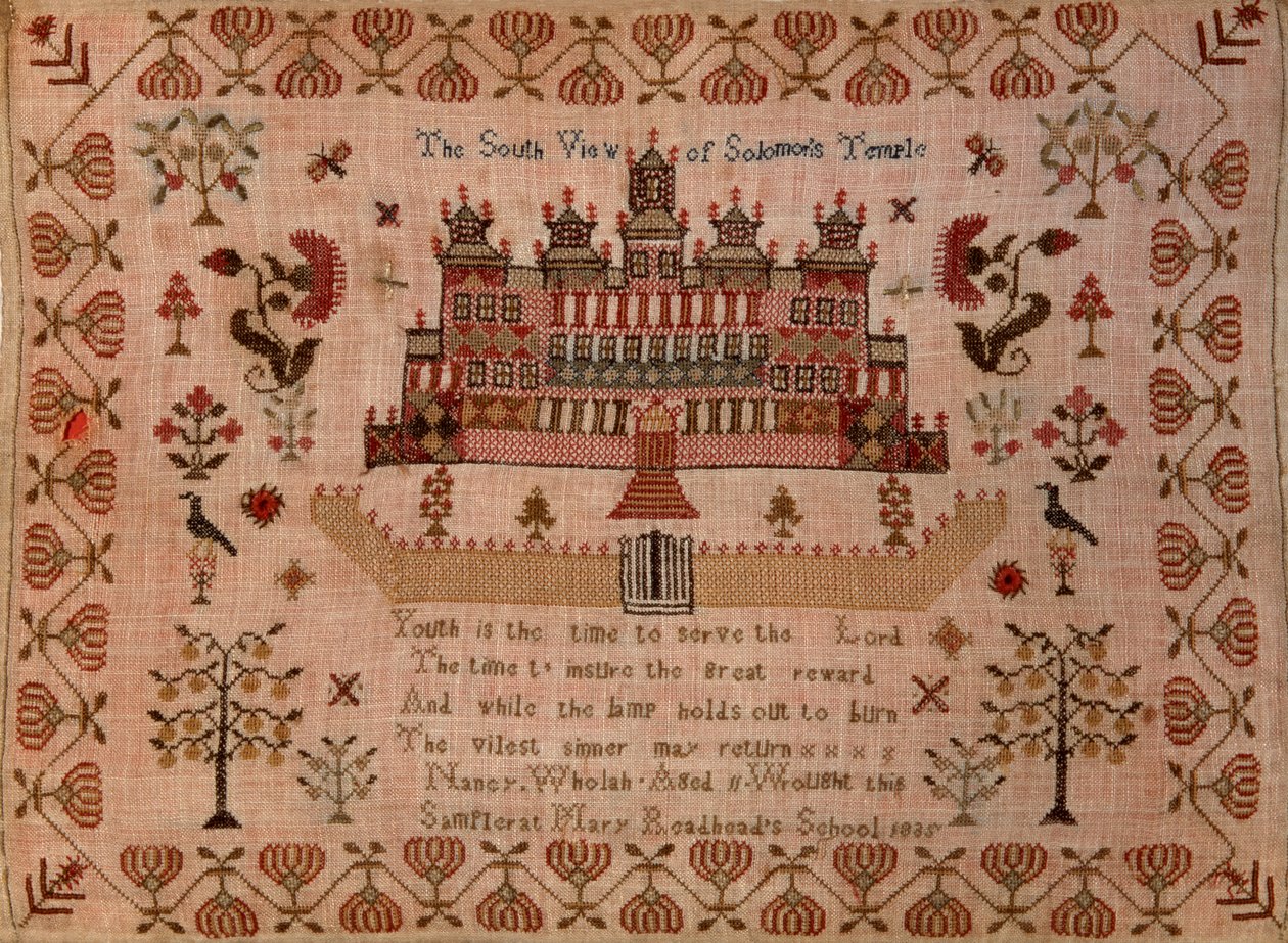 Solomons Temple南视图，1835年（刺绣） 作者 南希·沃拉