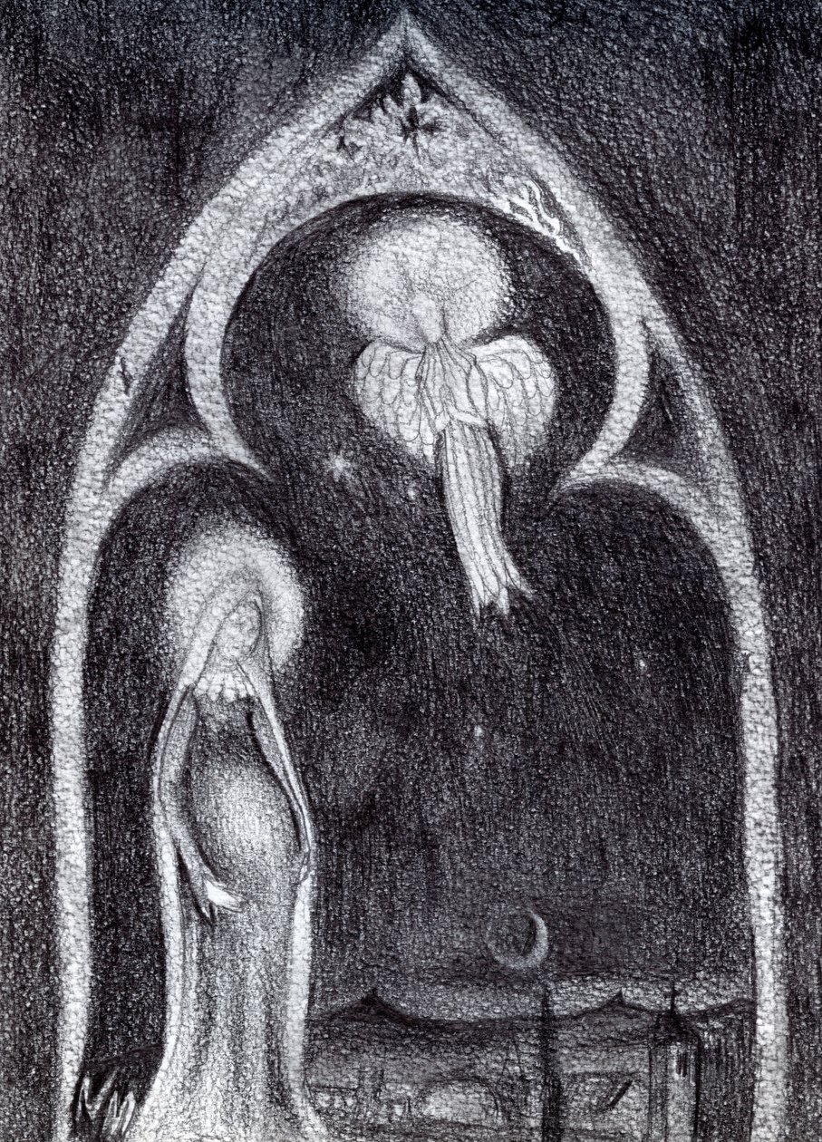 Angel Gabriel，2015，（卡片上的石墨铅笔研究） 作者 南希·莫尼兹·查拉拉姆布斯