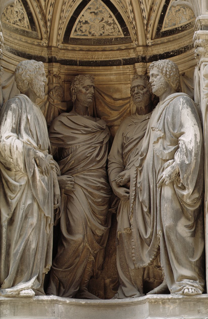 我Quattro Coronati，来自石匠和木匠行会的利基，c.1415（大理石） 作者 南尼迪银行