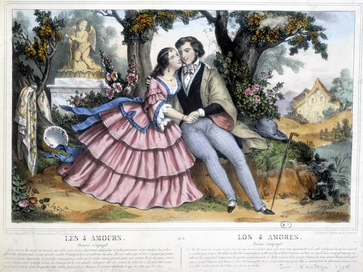 恋人夫妇：4 爱 - 托马斯，c。 1852 年。 作者 拿破仑（后）托马斯