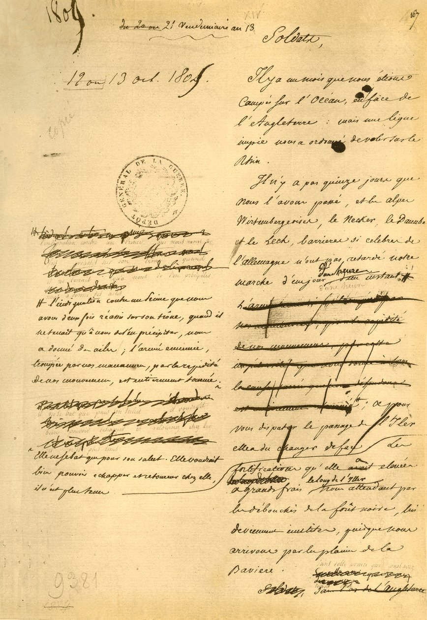 向军队发布的公告，1805年10月13日，1921年。 作者 拿破仑·波拿巴一世