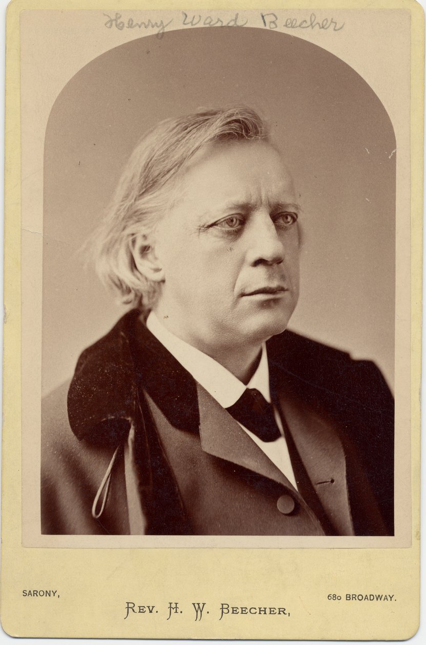 Henry Ward Beecher（1818-87），美国牧师，社会改革者（蛋白照片） 作者 拿破仑·萨罗尼（Napoleon Sarony）