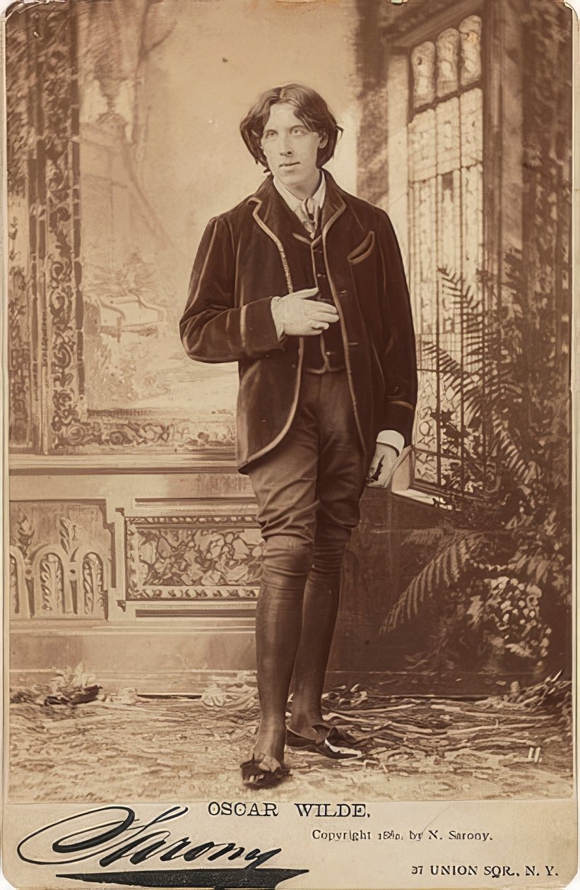奥斯卡·王尔德（1854-1900）的肖像。 1882 作者 拿破仑·萨罗尼（Napoleon Sarony）