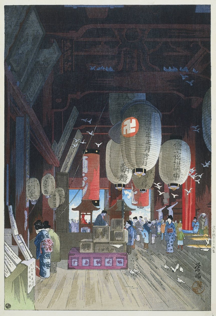 浅草观音寺内
浅草观音内堂（物体上的标题） 作者 楢崎英章