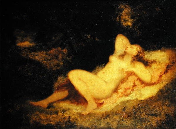 睡觉若虫，1850-60 作者 Narcisse Virgile Diaz de laPeña