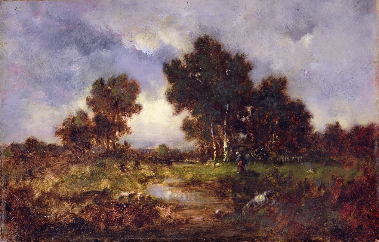 树和池，1845年 作者 Narcisse Virgile Diaz de laPeña