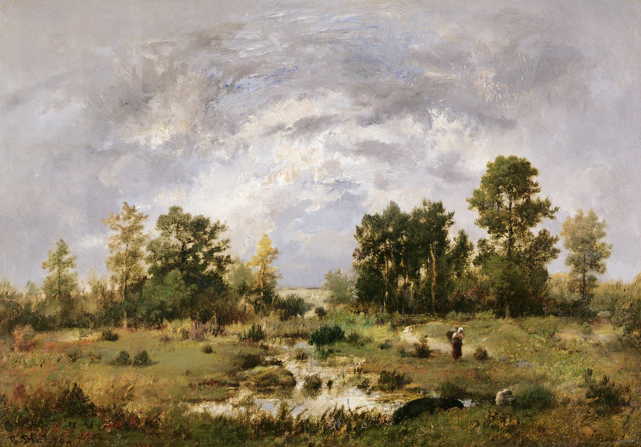 树木繁茂的景观，1870年 作者 Narcisse Virgile Diaz de laPeña