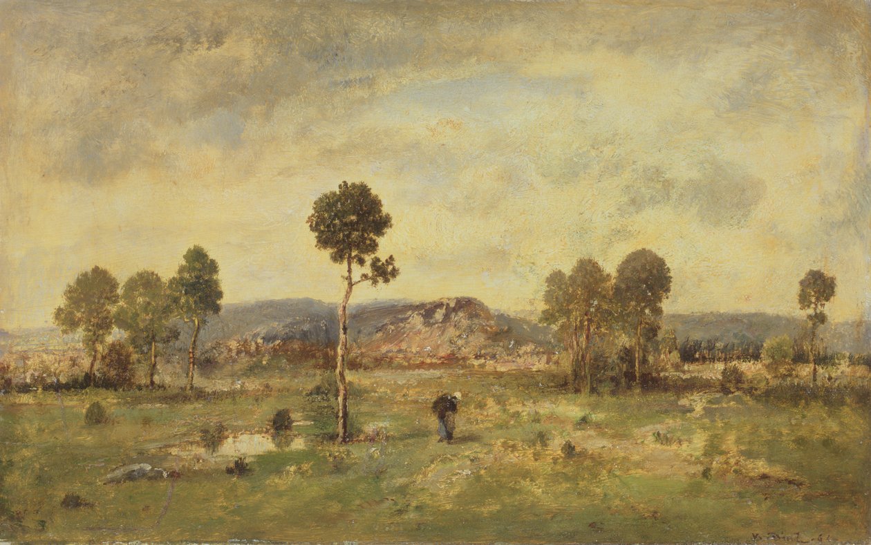 景观与一棵松树，1864年 作者 Narcisse Virgile Diaz de laPeña