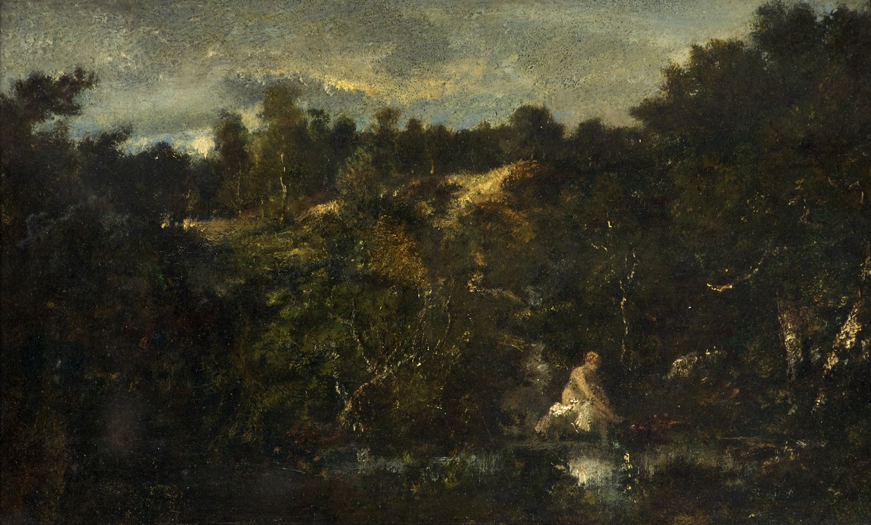 Bather，1840-60 作者 Narcisse Virgile Diaz de laPeña