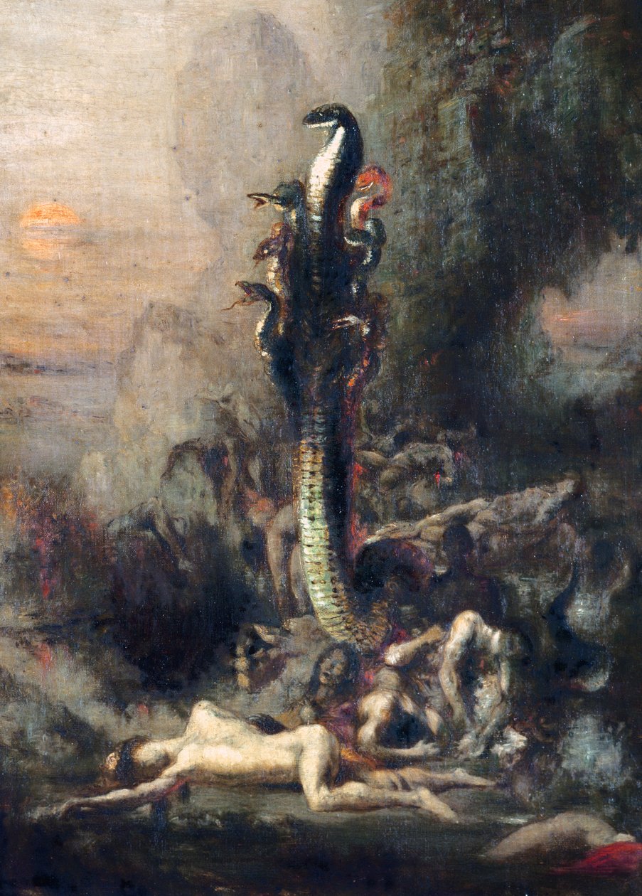 赫拉克勒斯和Lernaean Hydra，经过Gustave Moreau，c.1876（详情226576） 作者 Narcisse Berchere
