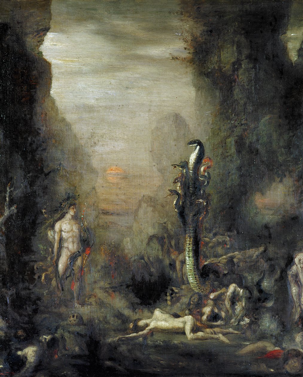 赫拉克勒斯和Lernaean Hydra，继Gustave Moreau之后，1987年 作者 Narcisse Berchere