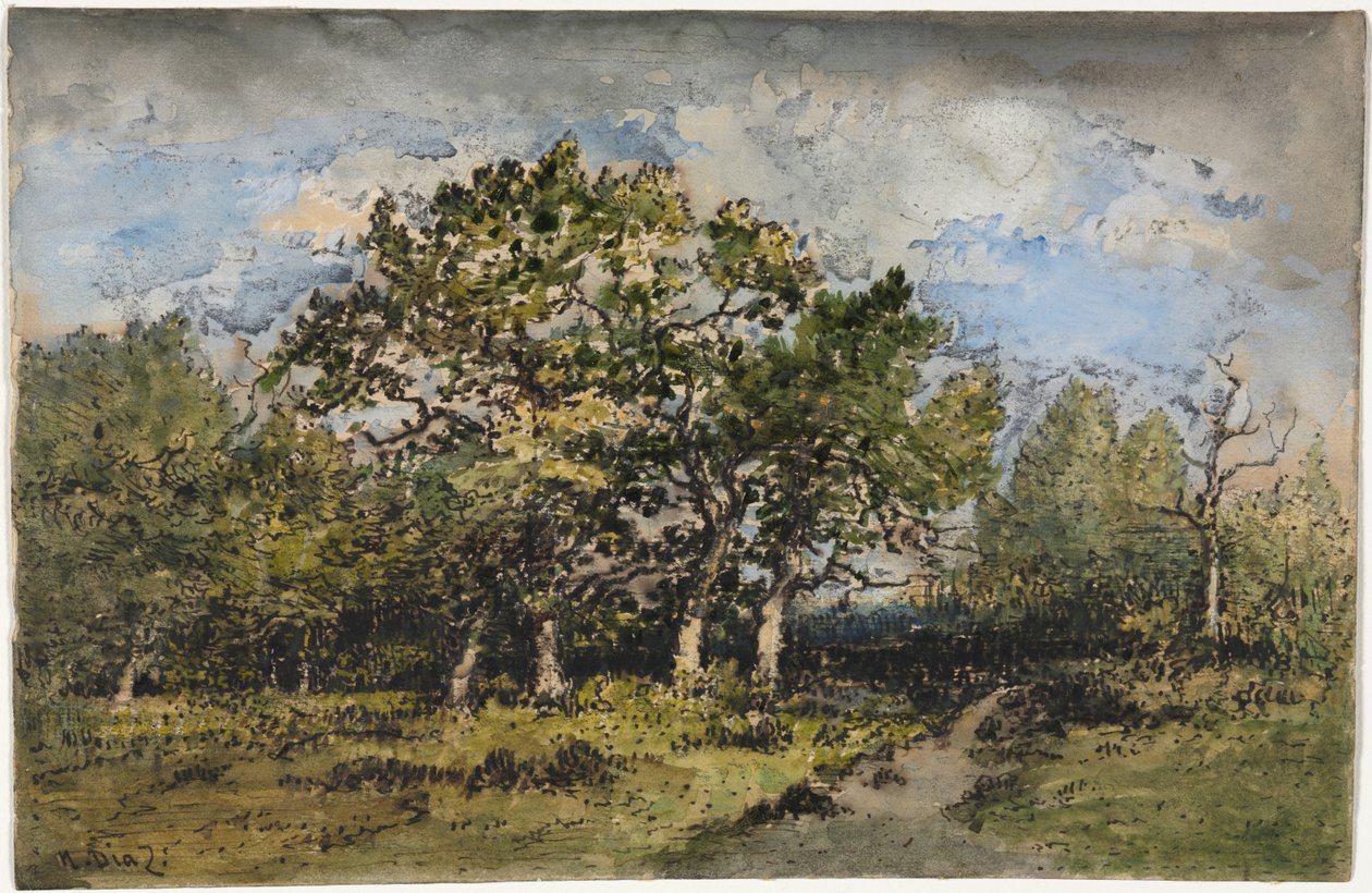 风景c。 1860年。 作者 纳西斯·迪亚斯·德拉佩纳