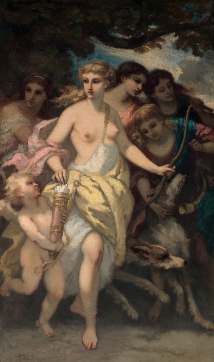戴安娜，1849年。 作者 Narcisse Virgile Diaz de laPeña