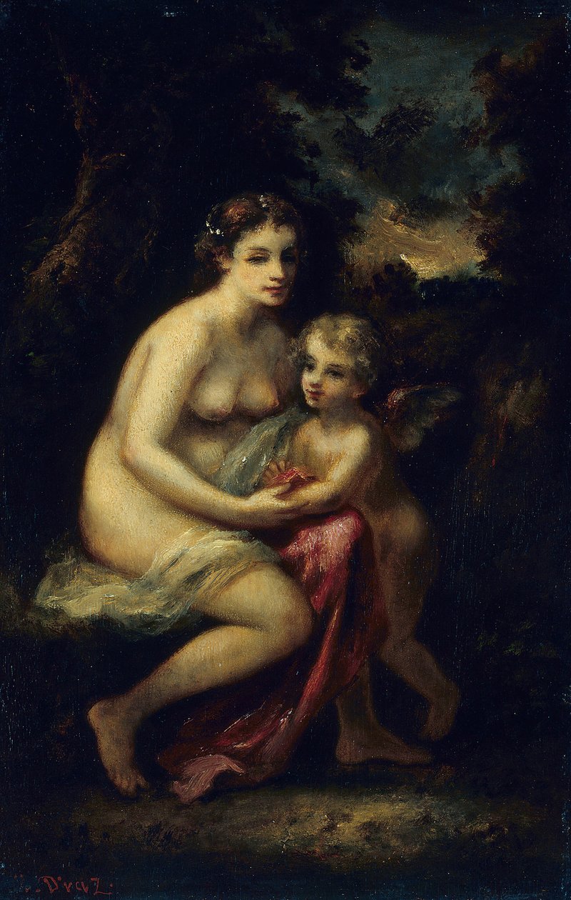 丘比特的教育》，约1859年。 作者 Narcisse Virgile Diaz de laPeña