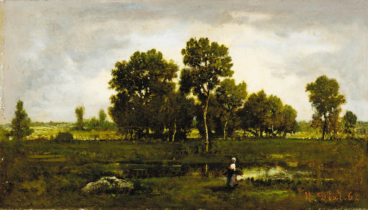 捆绑在毒蛇池附近，1862年 作者 Narcisse Virgile Diaz de laPeña