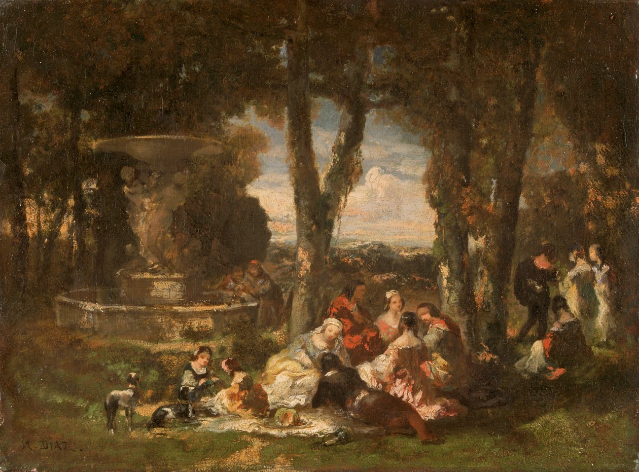 Fete Champetre》，19世纪 作者 Narcisse Virgile Diaz de laPeña