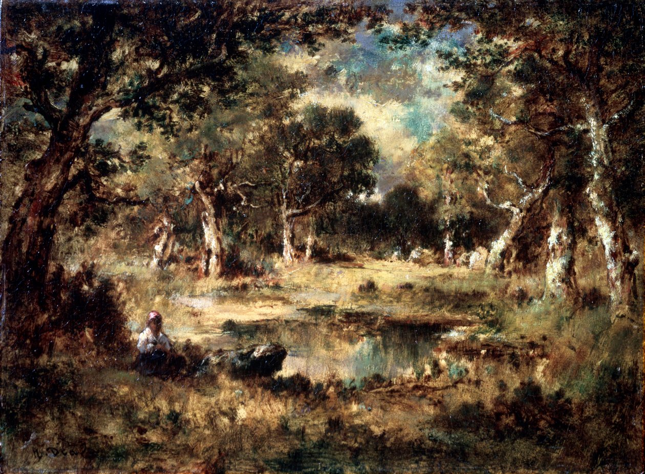 森林沼泽，1870年。 作者 Narcisse Virgile Diaz de laPeña