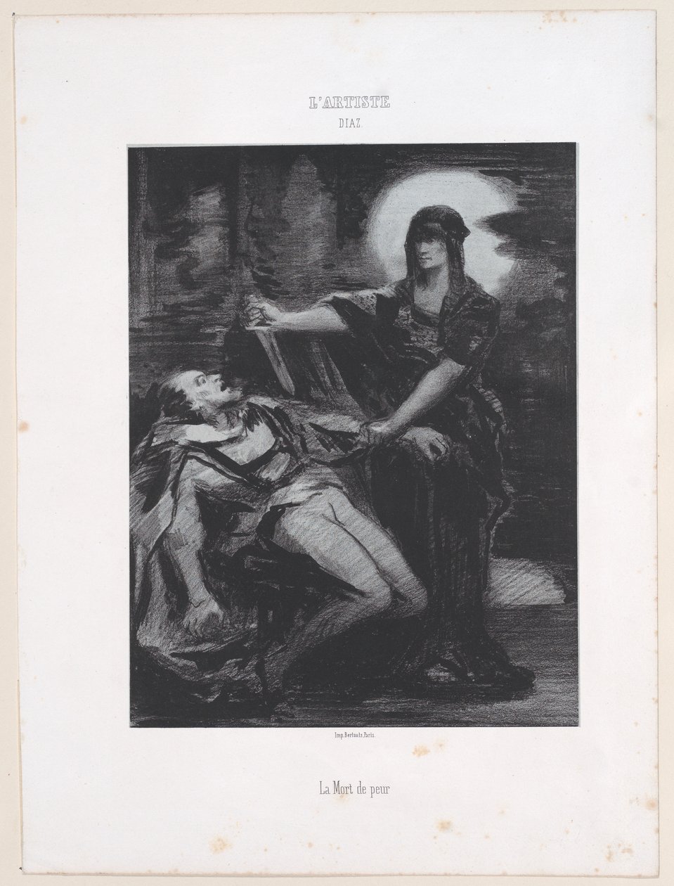 恐惧之死，1830-76。 作者 Narcisse Virgile Diaz de laPeña