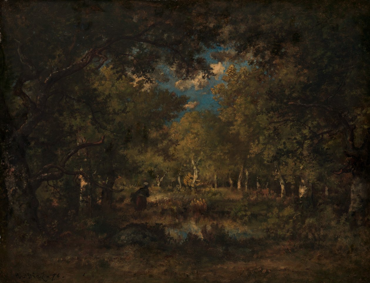 枫丹白露的森林，1874年。 作者 Narcisse Virgile Diaz de laPeña
