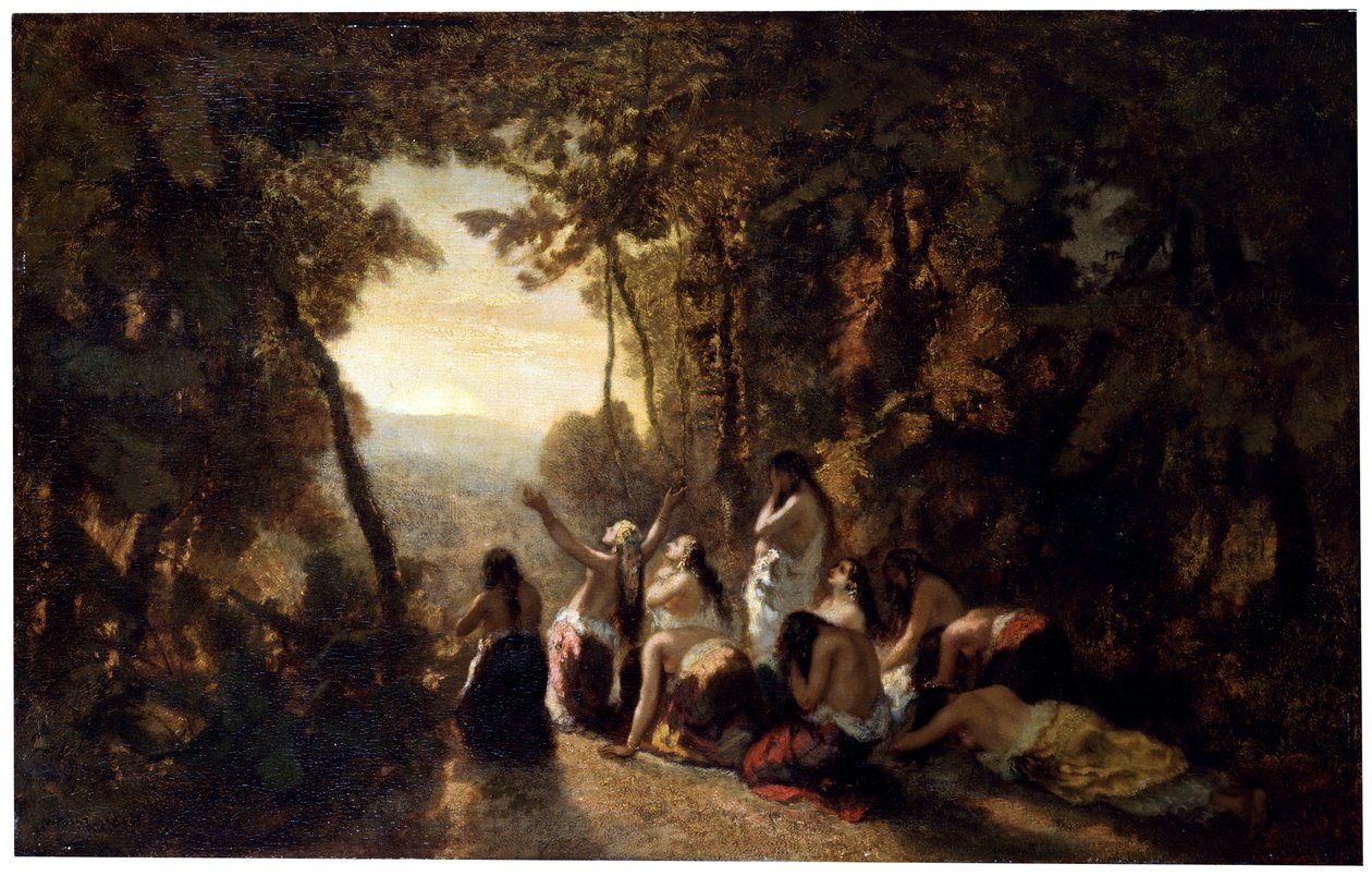 耶弗他女儿的哀叹，1846年。 作者 Narcisse Virgile Diaz de laPeña