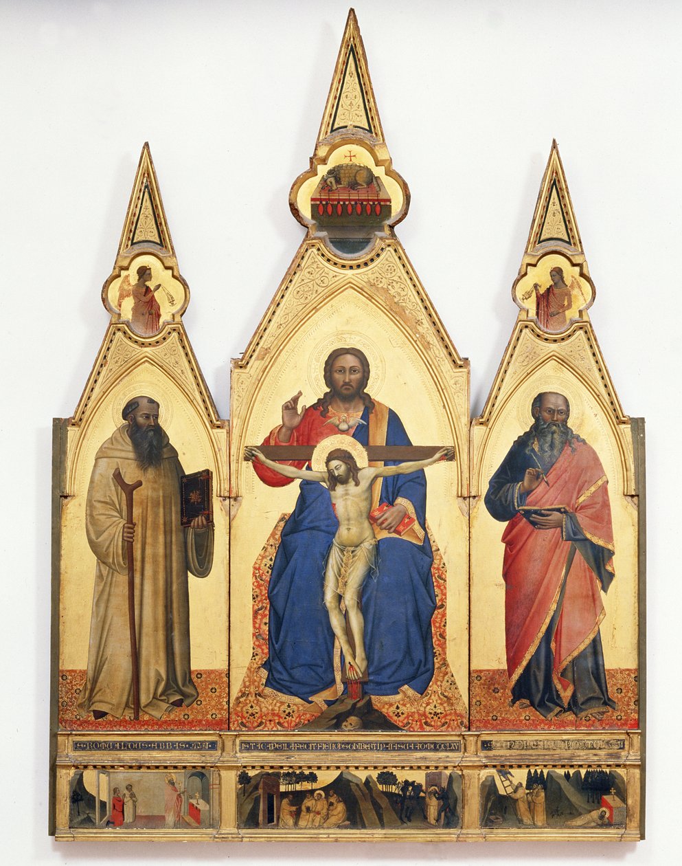 与St. Romuald和圣安德鲁的圣三一，1365（面板上的蛋彩画） 作者 Nardo di Cione Orcagna