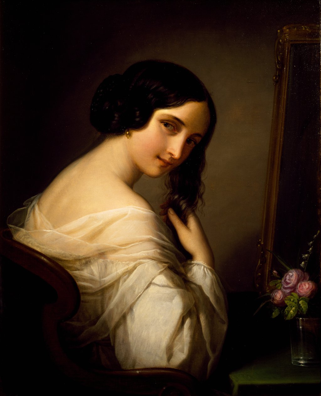 一位正在上厕所的女士，由Natale Schiavoni（1777-1858）创作。 作者 纳塔莱·夏沃尼（Natale Schiavoni）
