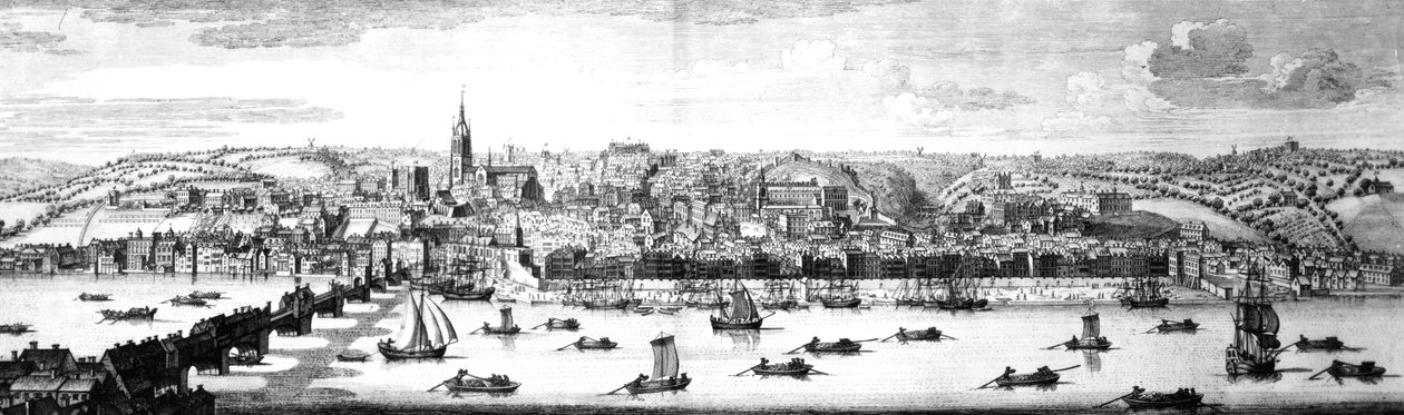 1745年泰恩河畔纽卡斯尔的东南部展望 作者 纳撒尼尔（Nathaniel）和塞缪尔·巴克（Samuel Buck）