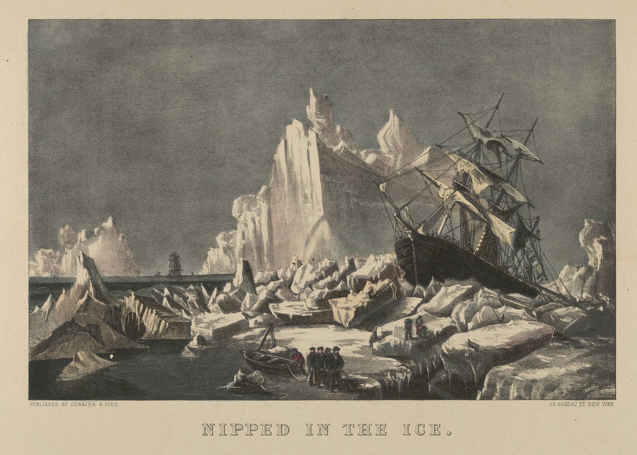 Nipped in the Ice, 1876-94., 1876-94.创作者：Nathaniel Currier, James Merritt Ives, Currier and Ives. 作者 库里尔和艾夫斯